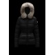 2022 MONCLER Boed Fur Collar Kort Jakke Dame Waist Dunfrakke Vinterjakke Sort