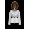 2022 MONCLER Laitue Fur Collar Kort Jakke Dame Waist Dunfrakke Vinterjakke Off hvid