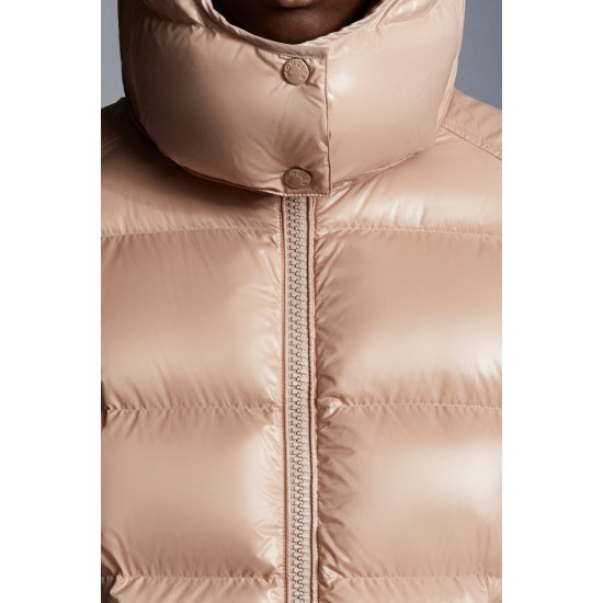 2022 MONCLER Maire Kort Jakke Dame Hætte Dunfrakke Vinterjakke Pink