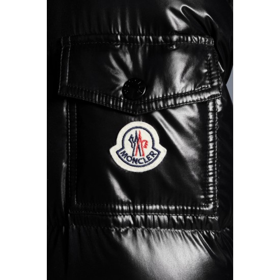 2022 Moncler Anogramme Parka Lang Jakke Dame Dunfrakke Vinterjakke Sort