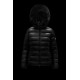 2022 Moncler Badyfur Collar Kort Jakke Dame Dunfrakke Vinterjakke Sort