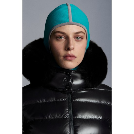 2022 Moncler Badyfur Collar Kort Jakke Dame Dunfrakke Vinterjakke Sort