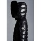 2022 Moncler Badyfur Collar Kort Jakke Dame Dunfrakke Vinterjakke Sort