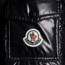 2022 Moncler Badyfur Collar Kort Jakke Dame Dunfrakke Vinterjakke Sort