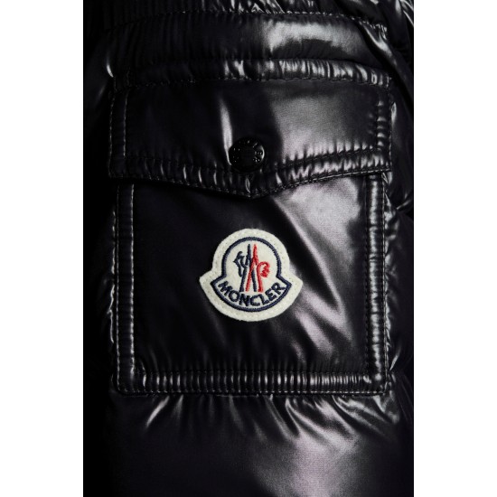 2022 Moncler Badyfur Collar Kort Jakke Dame Dunfrakke Vinterjakke Sort