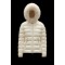 2022 Moncler Badyfur Collar Kort Jakke Dame Dunfrakke Vinterjakke hvid