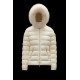 2022 Moncler Badyfur Collar Kort Jakke Dame Dunfrakke Vinterjakke hvid