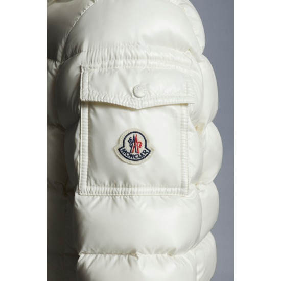 2022 Moncler Badyfur Collar Kort Jakke Dame Dunfrakke Vinterjakke hvid