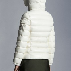 2022 Moncler Badyfur Collar Kort Jakke Dame Dunfrakke Vinterjakke hvid