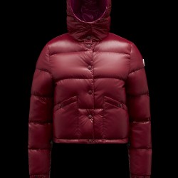 2022 Moncler Bardanette Kort Jakke Dame Dunfrakke Vinterjakke Garnet Rød