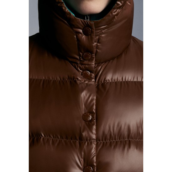 2022 Moncler Bardanette Kort Jakke Dame Dunfrakke Vinterjakke Walnut Brun