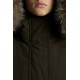 2022 Moncler Cameline Parka Fur Hætte Collar Lang Jakke Dame Dunfrakke Vinterjakke Army Grøn