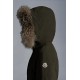 2022 Moncler Cameline Parka Fur Hætte Collar Lang Jakke Dame Dunfrakke Vinterjakke Army Grøn