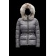 2022 Moncler Cardamine Fur Collar Kort Jakke Dame Dunfrakke Vinterjakke Silver