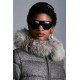 2022 Moncler Cardamine Fur Collar Kort Jakke Dame Dunfrakke Vinterjakke Silver