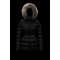 2022 Moncler Clion Parka Kort Jakke Dame Waist Fur Hætte Collar Dunfrakke Vinterjakke Sort