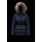 2022 Moncler Clion Parka Kort Jakke Dame Waist Fur Hætte Collar Dunfrakke Vinterjakke Night blå