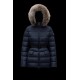 2022 Moncler Clion Parka Kort Jakke Dame Waist Fur Hætte Collar Dunfrakke Vinterjakke Night blå