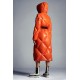 2022 Moncler Cotonniere Parka Lang Jakke Dame Waist Dunfrakke Vinterjakke Bright Orange