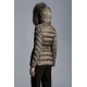 2022 Moncler Cupidone Fur Collar Kort Jakke Dame Waist Dunfrakke Vinterjakke Taupe