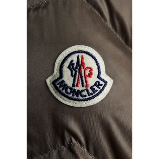 2022 Moncler Cupidone Fur Collar Kort Jakke Dame Waist Dunfrakke Vinterjakke Taupe