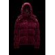 2022 Moncler Daos Kort Hætte Jakke Dame Dunfrakke Vinterjakke Burgundy Rød