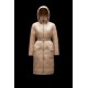 2022 Moncler Ecbalie Parka Hætte Lang Jakke Dame Dunfrakke Vinterjakke Sand Beige