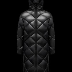 2022 Moncler Echinops Parka Hætte Lang Jakke Dame Dunfrakke Vinterjakke Sort