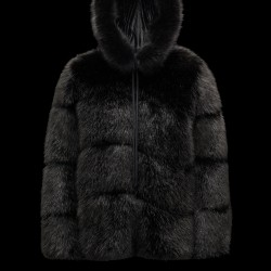 2022 Moncler Epilobe Kort Jakke Dame Dunfrakke Vinterjakke Silk Sort