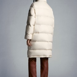 2022 Moncler Erysimum Parka Hætte Lang Jakke Dame Dunfrakke Vinterjakke Butter hvid