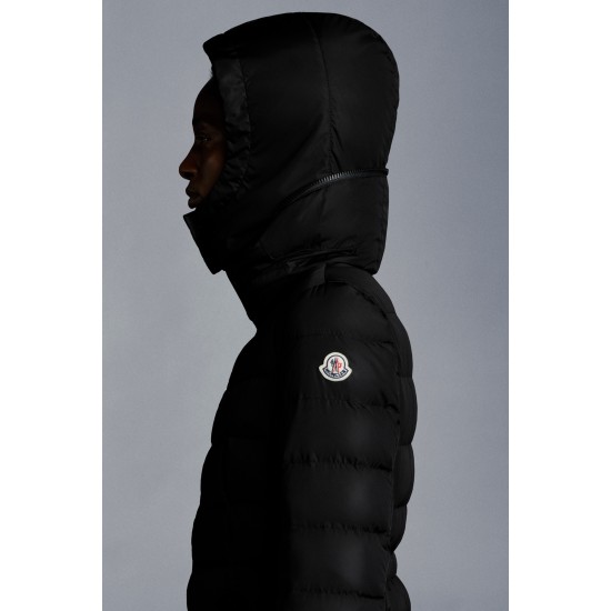 2022 Moncler Flammette Parka Lang Jakke Dame Dunfrakke Vinterjakke Sort