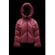 2022 Moncler Frele Kort Hætte Jakke Dame Dunfrakke Vinterjakke Cherry Pink