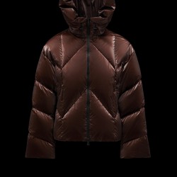 2022 Moncler Frele Kort Hætte Jakke Dame Dunfrakke Vinterjakke Dark Brun