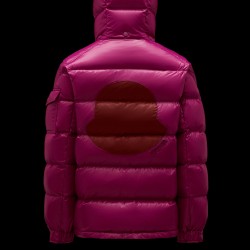 2022 Moncler Fustet Kort Jakke Dame Hætte Dunfrakke Vinterjakke Pink