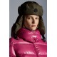 2022 Moncler Fustet Kort Jakke Dame Hætte Dunfrakke Vinterjakke Pink