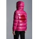 2022 Moncler Fustet Kort Jakke Dame Hætte Dunfrakke Vinterjakke Pink