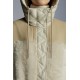 2022 Moncler Gaudine Parka Hætte Lang Jakke Dame Dunfrakke Vinterjakke Oatmeal Beige