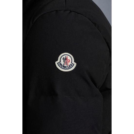 2022 Moncler Guimauve Parka Fur Collar Hætte Lang Jakke Dame Dunfrakke Vinterjakke Sort