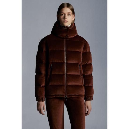 2022 Moncler Holostee Kort Jakke Dame Dunfrakke Vinterjakke Walnut Brun