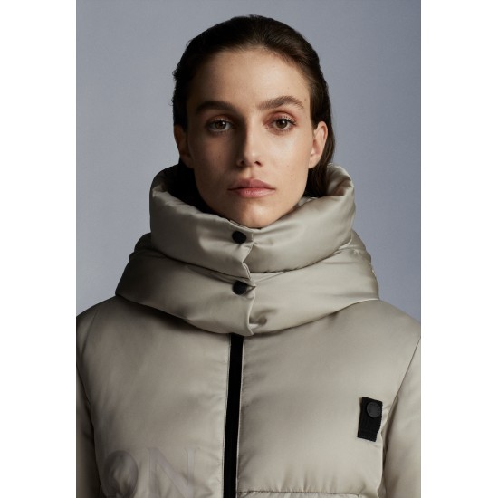 2022 Moncler Homogyne Parka Kort Jakke Dame Dunfrakke Vinterjakke Taupe