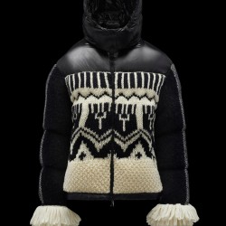 2022 Moncler Hyoseris Kort Jakke Dame Dunfrakke Vinterjakke Sort And Silky hvid