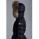 2022 Moncler Khloe Parka Fur Hætte Collar Lang Jakke Dame Dunfrakke Vinterjakke Sort