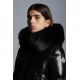 2022 Moncler Laiche Parka Kort Jakke Dame Fur Hætte Collar Dunfrakke Vinterjakke Sort