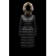 2022 Moncler Leersie Parka Fur Collar Lang Jakke Dame Dunfrakke Vinterjakke Dark Grå