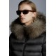 2022 Moncler Leersie Parka Fur Collar Lang Jakke Dame Dunfrakke Vinterjakke Dark Grå