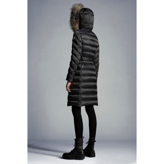 2022 Moncler Leersie Parka Fur Collar Lang Jakke Dame Dunfrakke Vinterjakke Dark Grå