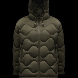 2022 Moncler Lepturus Parka Kort Jakke Dame Fur Hætte Collar Dunfrakke Vinterjakke Army Grøn