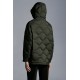 2022 Moncler Lepturus Parka Kort Jakke Dame Fur Hætte Collar Dunfrakke Vinterjakke Army Grøn