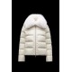 2022 Moncler Meaban Fur Collar Kort Jakke Dame Dunfrakke Vinterjakke hvid