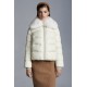 2022 Moncler Meaban Fur Collar Kort Jakke Dame Dunfrakke Vinterjakke hvid